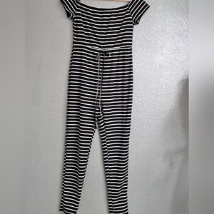 Black & White Striped Jumpsuit   Size M